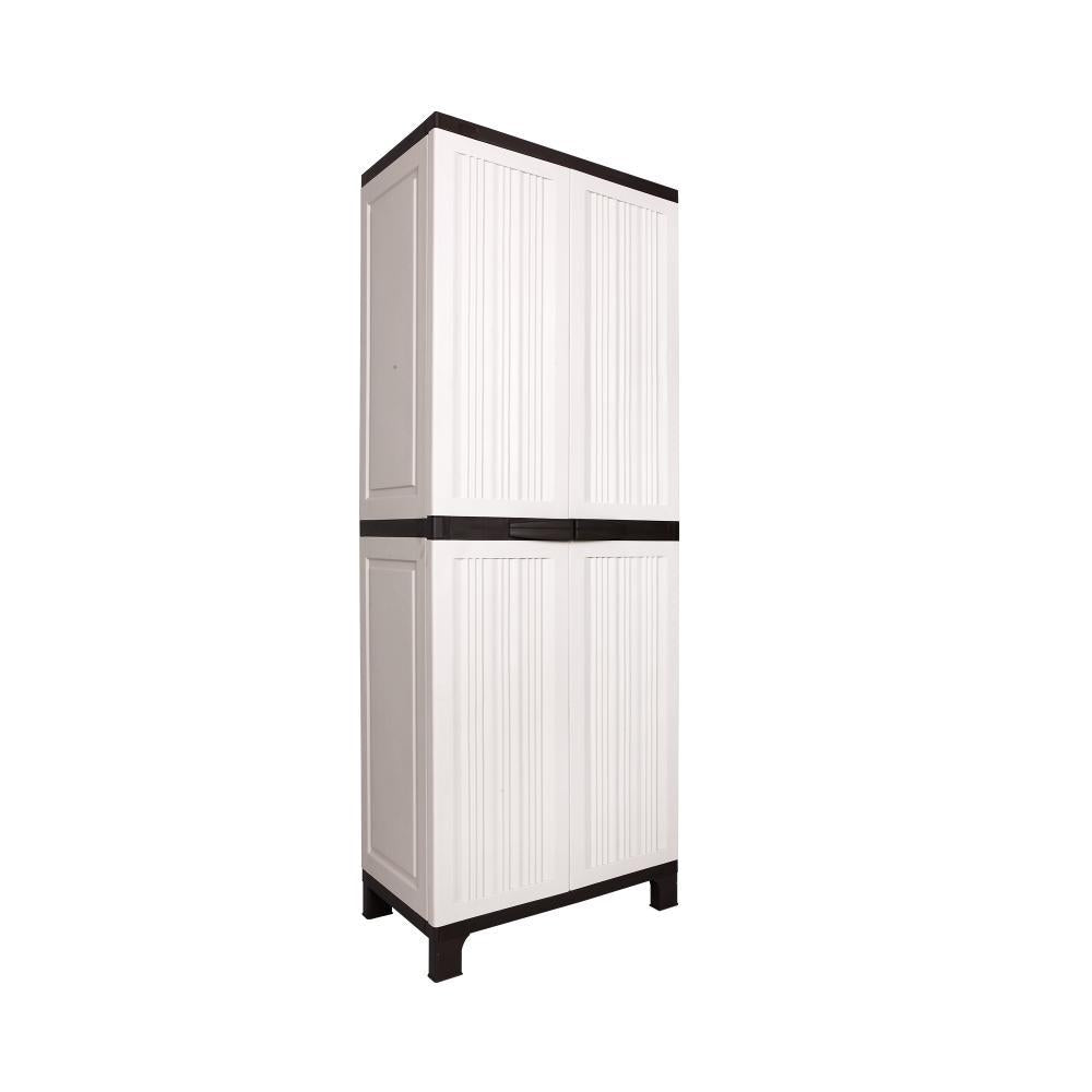 Outdoor Storage Cabinet Adjustable Lockable Tall Beige