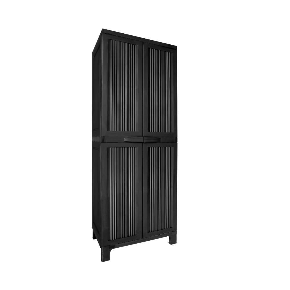 Outdoor Storage Cabinet Adjustable Lockable Tall Black