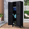 Tall Outdoor Storage Cabinet Black Lockable Plastic Adjustable Shelves Garage Shed