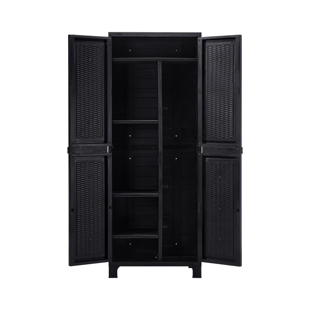 Outdoor Storage Cabinet Adjustable Tall Black