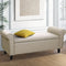 Artiss Storage Ottoman Bench Faux Linen Seat Chest Taupe with Hidden Storage