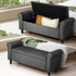 Storage Ottoman Linen Fabric Large Grey