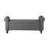 Storage Ottoman Linen Fabric Large Grey