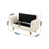 Storage Ottoman Sherpa Fabric White with Armrests