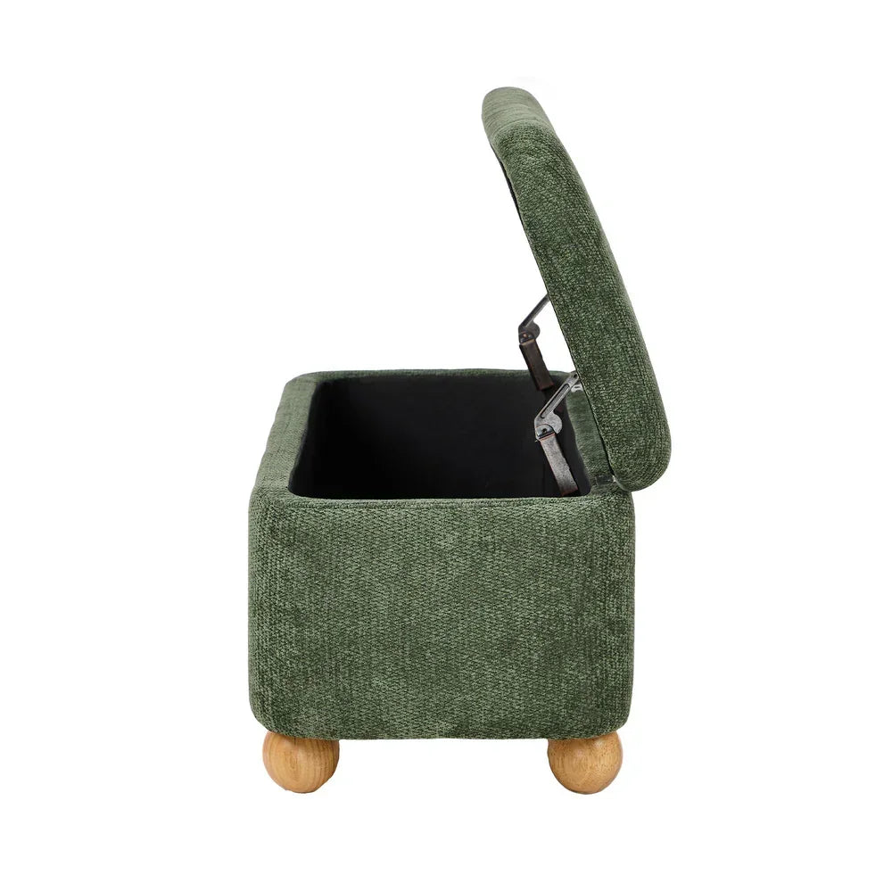 Storage Ottoman Blanket Box Bench Chenille Ball Foot Stool