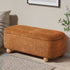 Oikiture Chenille Storage Ottoman Bench Chest Footrest Caramel Brown