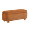 Oikiture Chenille Storage Ottoman Bench Chest Footrest Caramel Brown