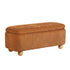 Oikiture Chenille Storage Ottoman Bench Chest Footrest Caramel Brown