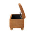Oikiture Chenille Storage Ottoman Bench Chest Footrest Caramel Brown