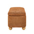 Oikiture Chenille Storage Ottoman Bench Chest Footrest Caramel Brown