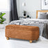 Oikiture Chenille Storage Ottoman Bench Chest Footrest Caramel Brown