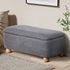 Oikiture Storage Ottoman Foot Stool Linen Couch Bench Blanket Box