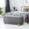 Oikiture Storage Ottoman Foot Stool Linen Couch Bench Blanket Box