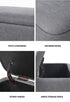 Oikiture Storage Ottoman Foot Stool Linen Couch Bench Blanket Box