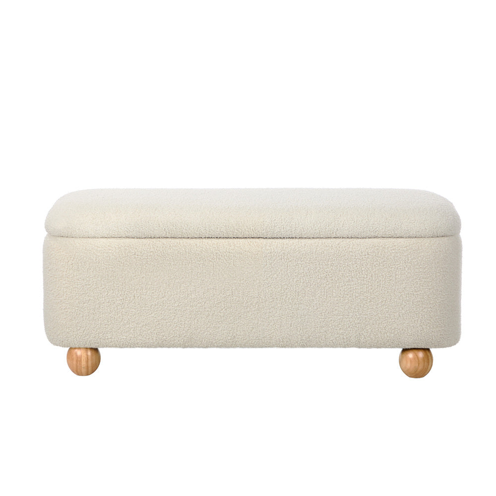 Oikiture Storage Ottoman Blanket Box Teddy Stool Bench