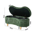Storage Ottoman Cashew Footstool Chenille Chest Box Green