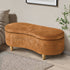 Oikiture Storage Ottoman Cashew Footstool Chenille Bench Blanket Brown