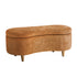 Oikiture Storage Ottoman Cashew Footstool Chenille Bench Blanket Brown