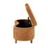 Oikiture Storage Ottoman Cashew Footstool Chenille Bench Blanket Brown