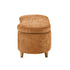 Oikiture Storage Ottoman Cashew Footstool Chenille Bench Blanket Brown