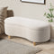 Oikiture Storage Ottoman Cashew Foot Stool Teddy Boucle Chest Bench