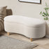 Oikiture Storage Ottoman Cashew Foot Stool Teddy Boucle Chest Bench