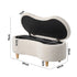 Oikiture Storage Ottoman Cashew Foot Stool Teddy Boucle Chest Bench