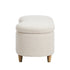 Oikiture Storage Ottoman Cashew Foot Stool Teddy Boucle Chest Bench