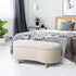 Oikiture Storage Ottoman Cashew Foot Stool Teddy Boucle Chest Bench