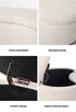 Oikiture Storage Ottoman Cashew Foot Stool Teddy Boucle Chest Bench