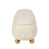 Oikiture 103cm Boucle Storage Ottoman Oval Bench Chest Ball Legs Beige