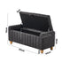 Oikiture Storage Ottoman Couch Footstool Linen Toy Chest Bench Grey