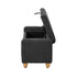 Oikiture Storage Ottoman Couch Footstool Linen Toy Chest Bench Grey