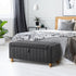 Oikiture Storage Ottoman Couch Footstool Linen Toy Chest Bench Grey