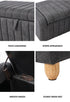 Oikiture Storage Ottoman Couch Footstool Linen Toy Chest Bench Grey