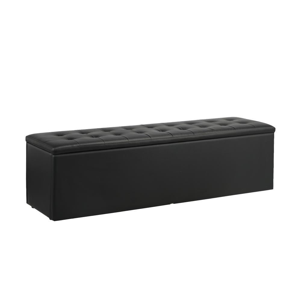 Storage Ottoman XL PU Leather Black