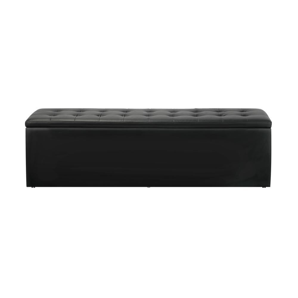 Storage Ottoman XL PU Leather Black