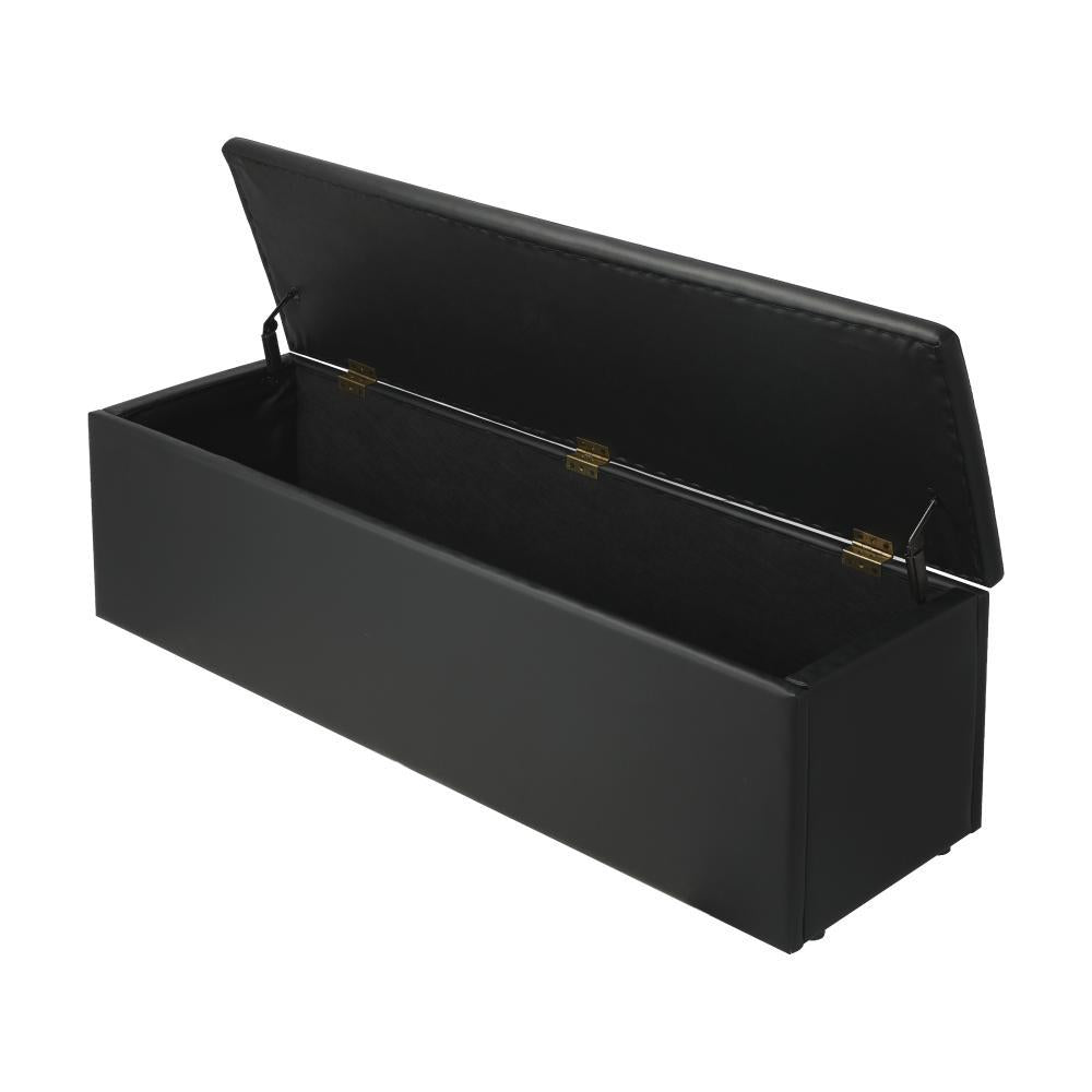 Storage Ottoman XL PU Leather Black