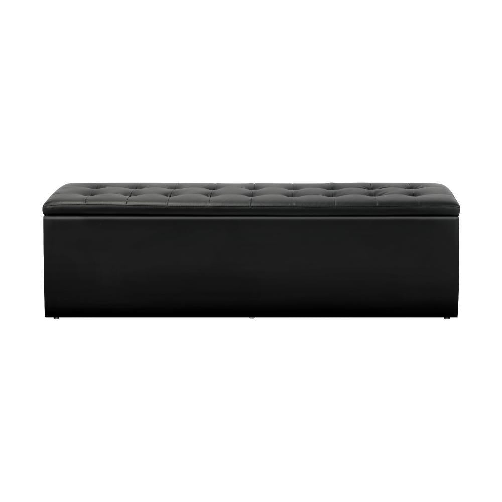 Storage Ottoman XL PU Leather Black