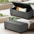 Storage Ottoman Faux Linen Grey