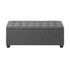 Storage Ottoman Faux Linen Grey