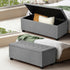 Storage Ottoman Faux Linen Light Grey