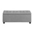 Storage Ottoman Faux Linen Light Grey