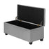 Storage Ottoman Faux Linen Light Grey