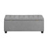Storage Ottoman Faux Linen Light Grey
