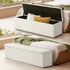 Storage Ottoman XL Faux Sherpa White