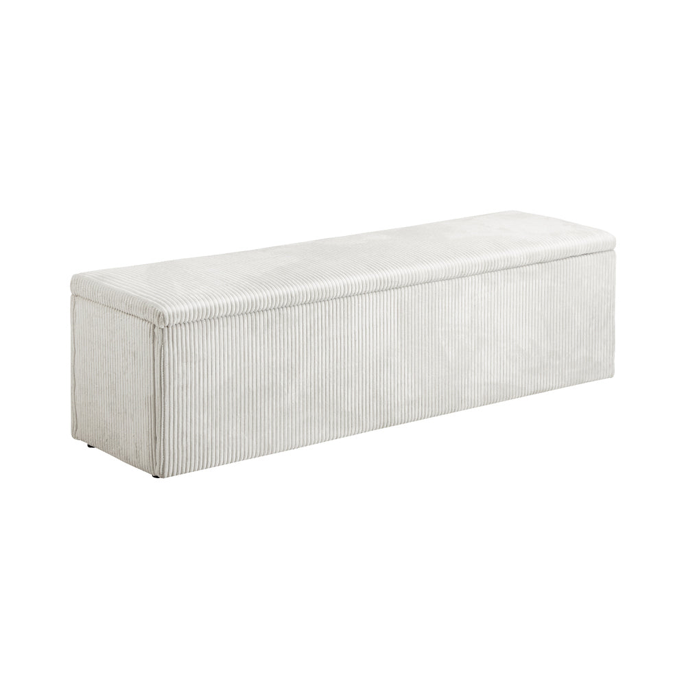 Storage Ottoman Blanket Box XL Polyester Beige