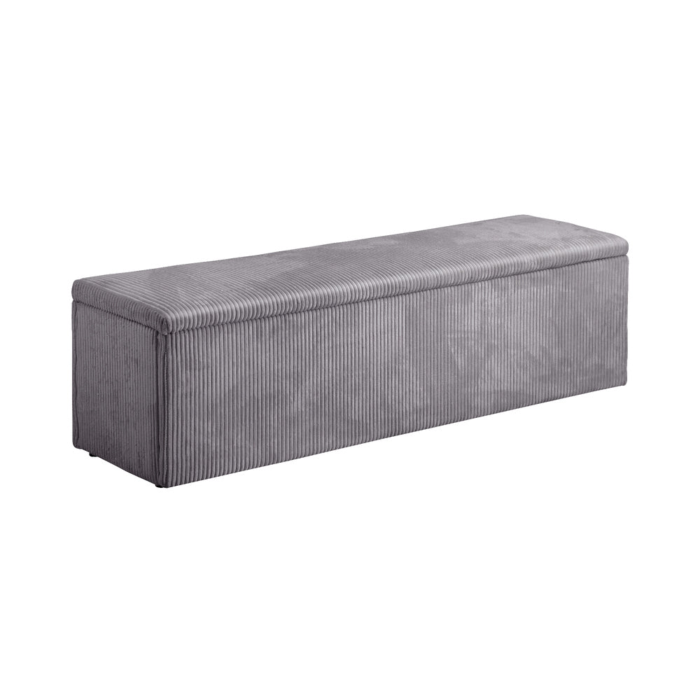 Storage Ottoman Blanket Box XL Polyester Grey