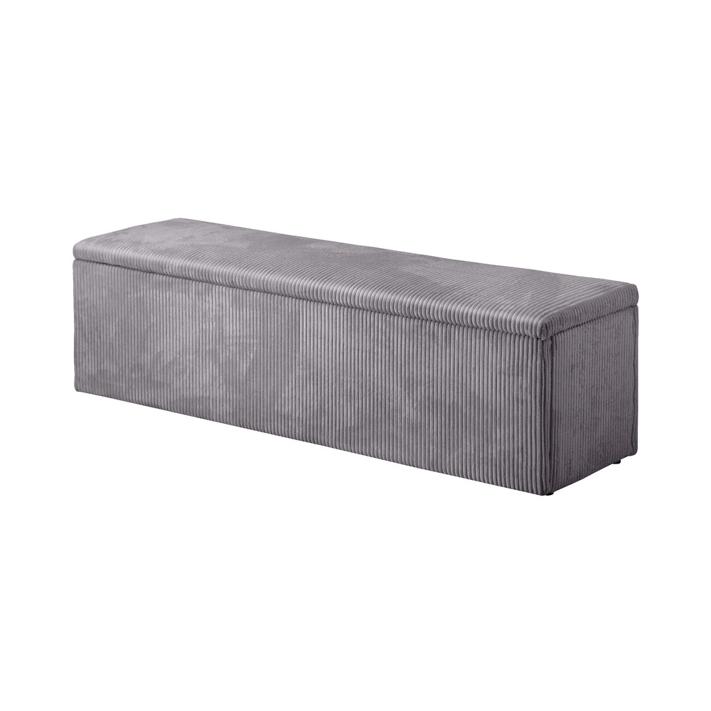 Storage Ottoman Blanket Box XL Polyester Grey