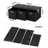 Footstool with Storage – 3 Drawers, PU Leather, 102×39×40cm, Black